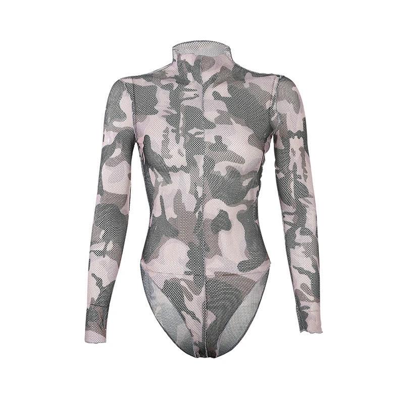 Mesh headpiece bodysuit by GJG Denim