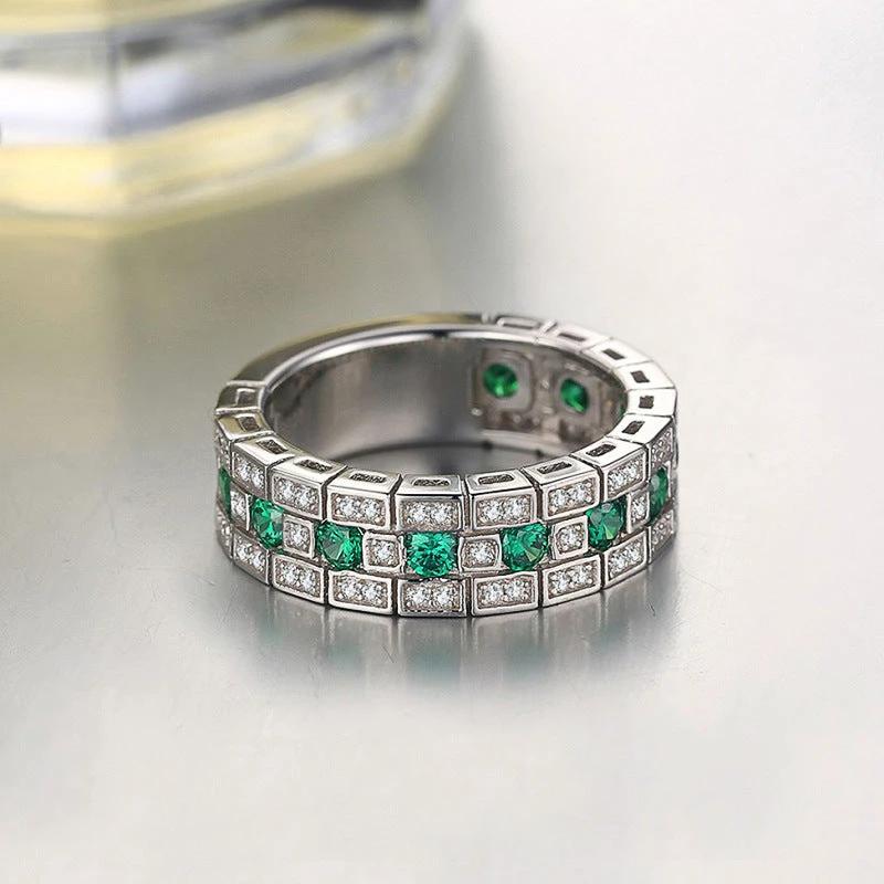 Retro Full-Crystal Wide Style Men's Ring by GJG Denim