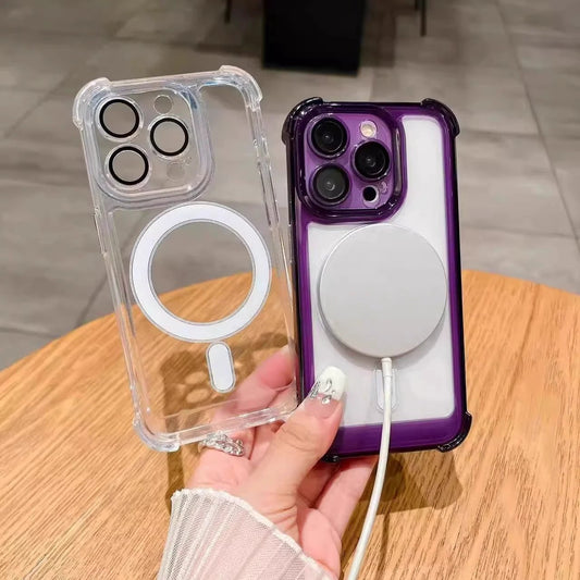 Transparent Airbag Phone Case Comes With Lens Protector All-inclusive Protective Cover by GJG Denim