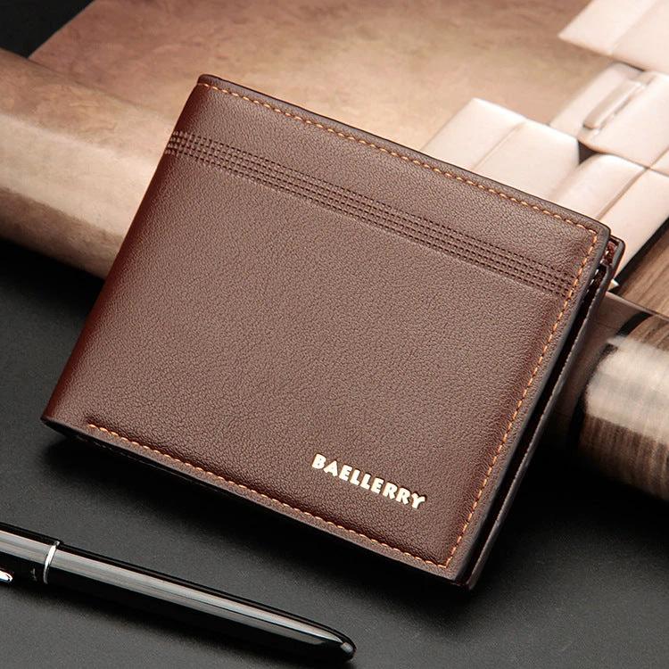 Men's Business Casual Short PU Wallet by GJG Denim