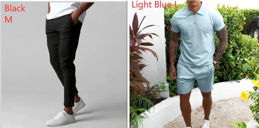Men's Slim Business Casual Straight Pants by GJG Denim