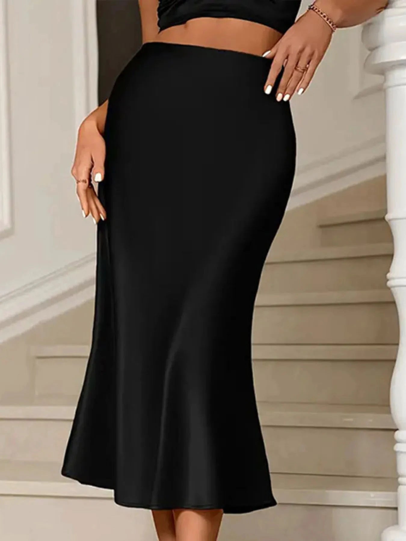 Satin Midi Mermaid Skirt by Lady Ros