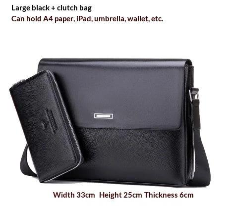 Trendy Men's Business Office And Casual Large-capacity Leather Bag by GJG Denim