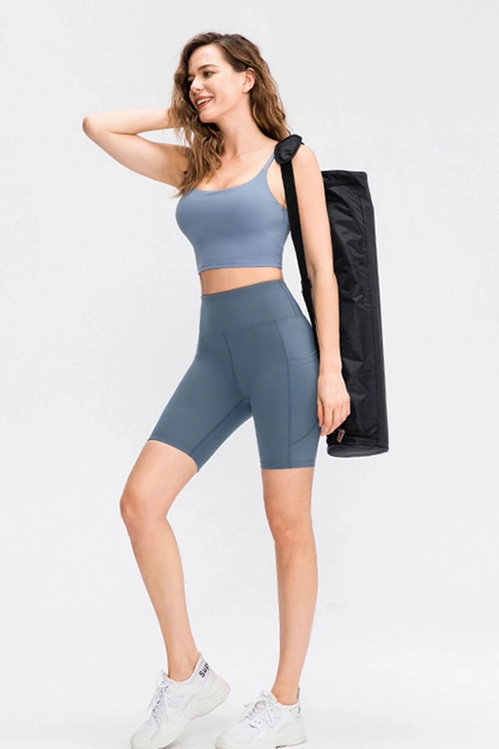 Wide Waistband Sports Shorts with Pockets by Lady Ros