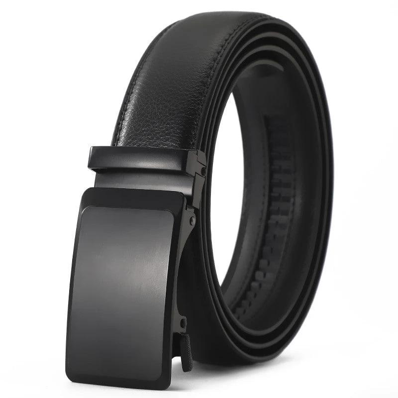Men's Genuine Leather Belt With Automatic Buckle by GJG Denim