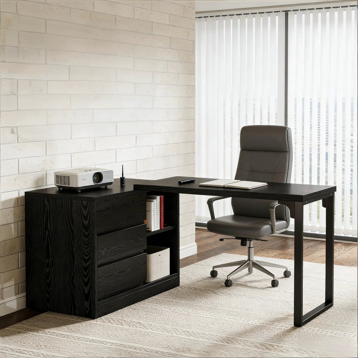 Reversible Corner Office Desk, L-Shaped Computer Desk, Executive Desk by GJG Denim