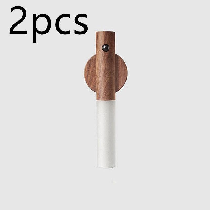 Auto LED USB Magnetic Wood Wireless Night Light Corridors Porch Lights PIR Motion Sensor Wall Light Cabinet Lamp by GJG Denim
