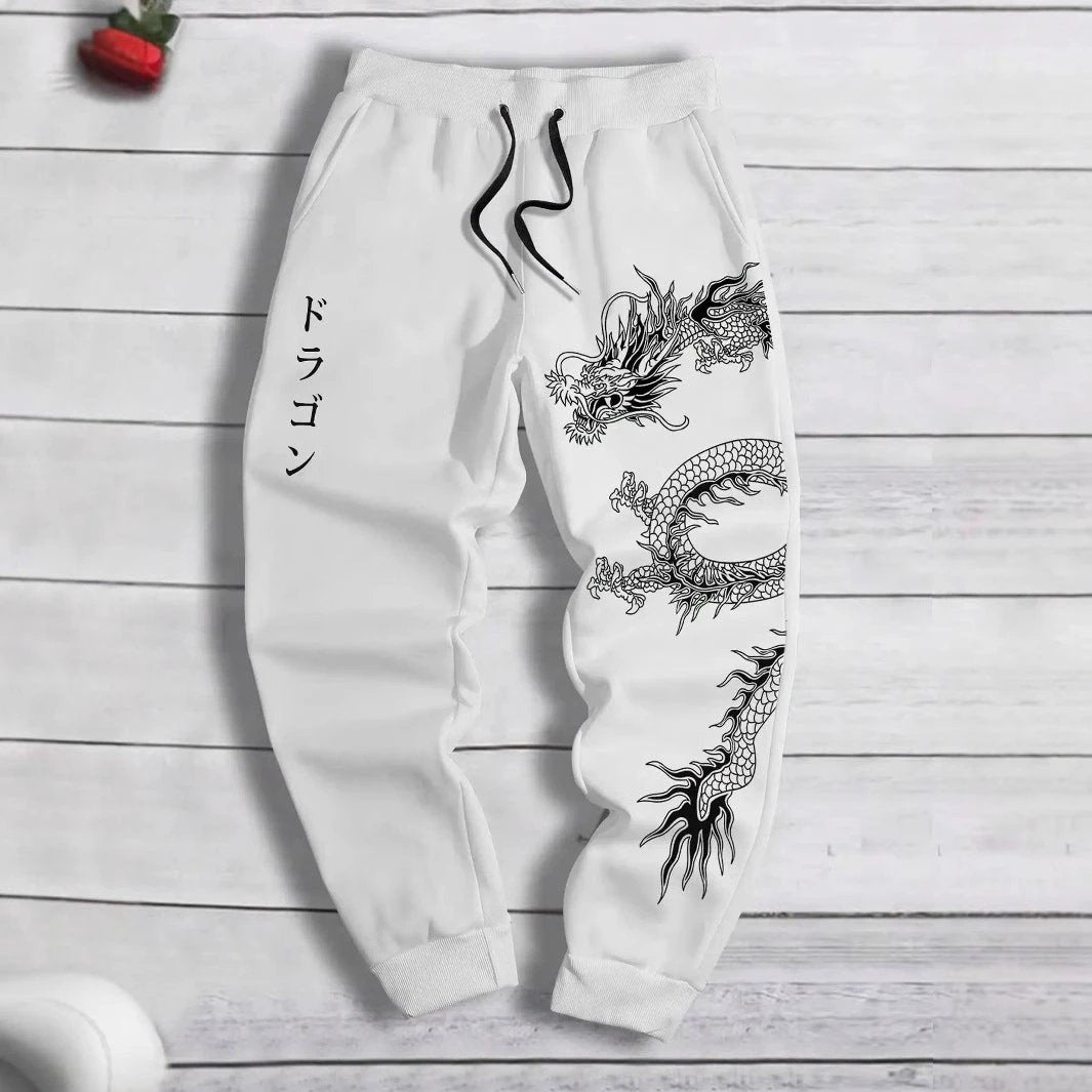 Men's Printed Loose Lace-up Sweatpants by GJG Denim
