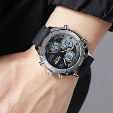 Outdoor Sports Men's Electronic Watch Dual Movement Multifunctional by GJG Denim