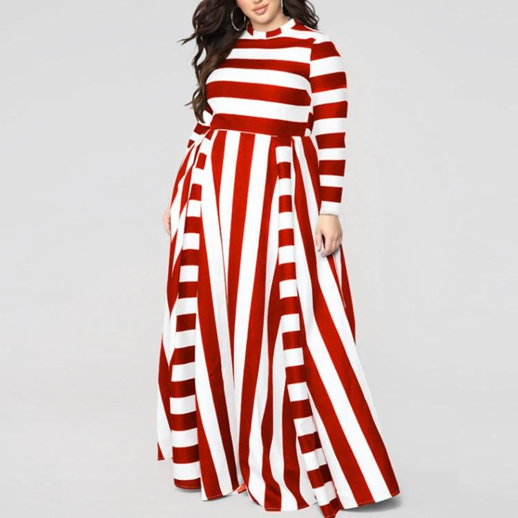 Loose Women''s Dress Plus Size Striped Woman's Dress by GJG Denim