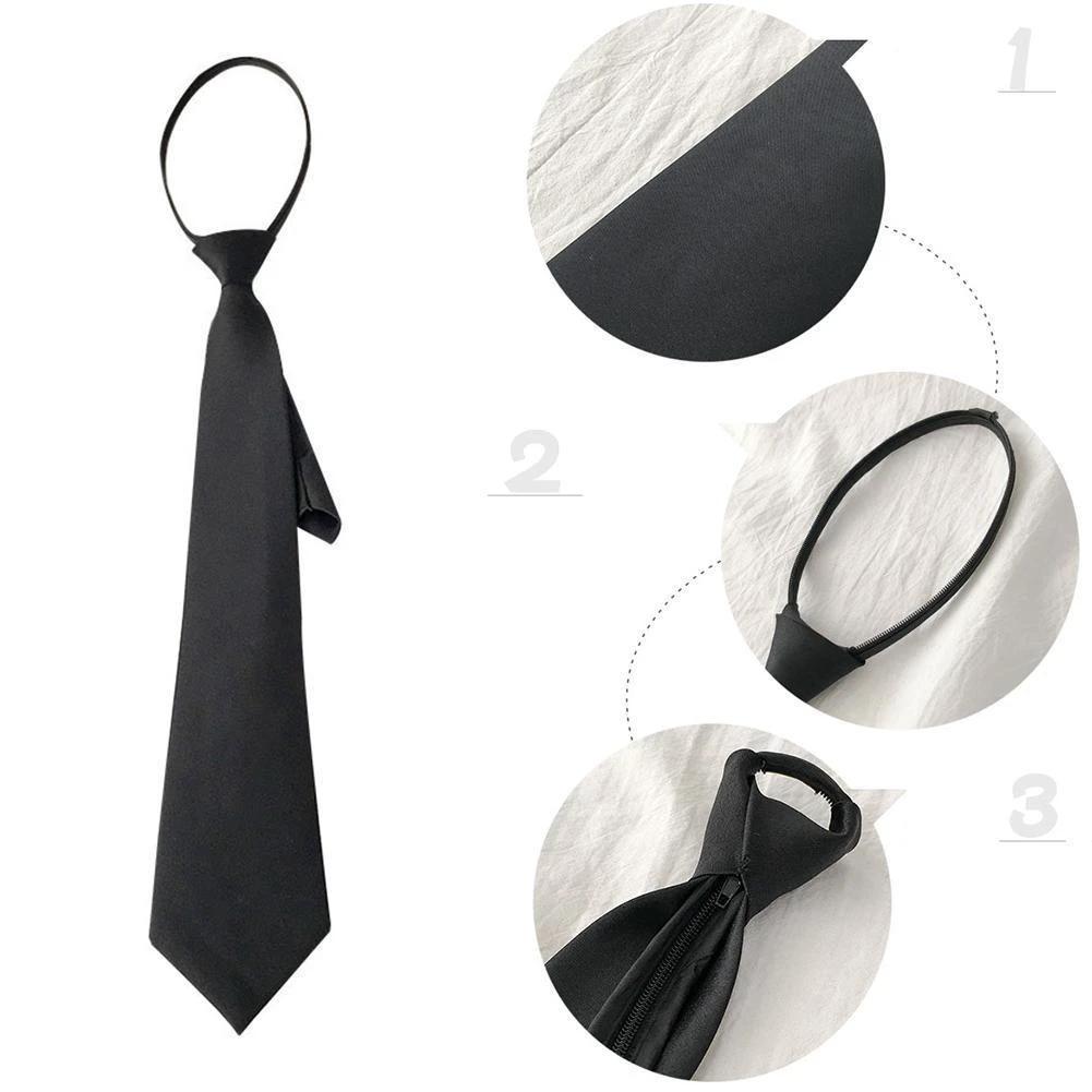 Solid Color Zipper Tie For Men by GJG Denim