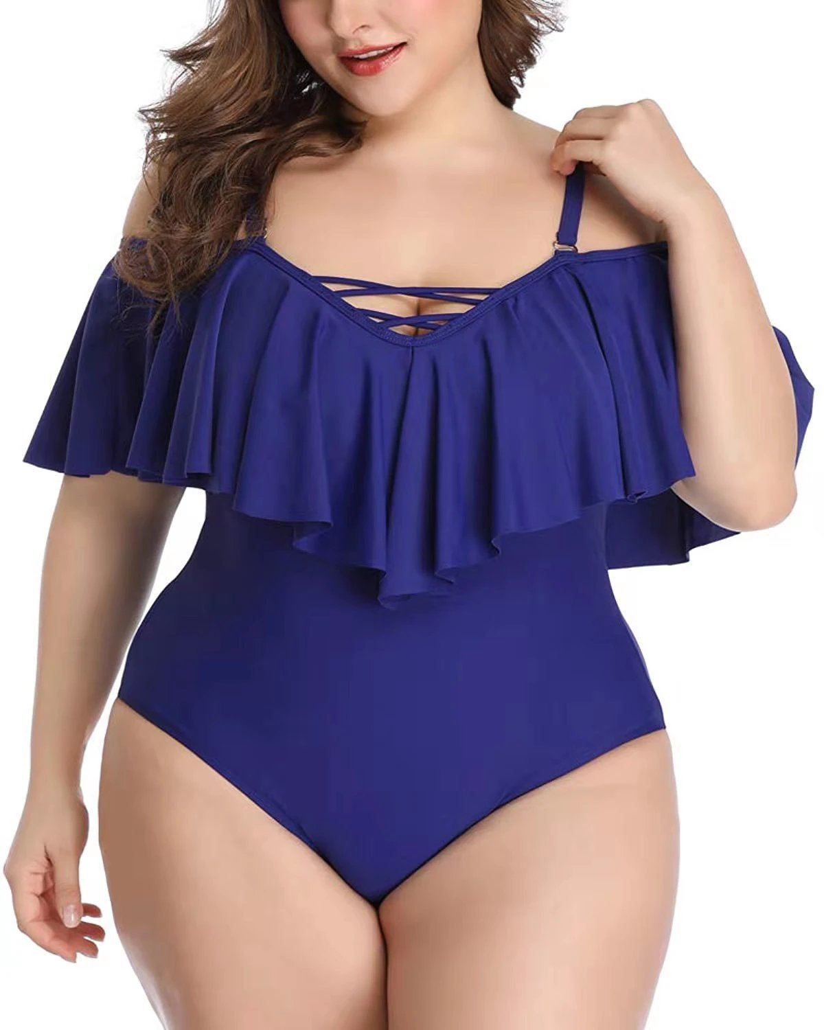 Ruffled plus size slimming bikini by GJG Denim