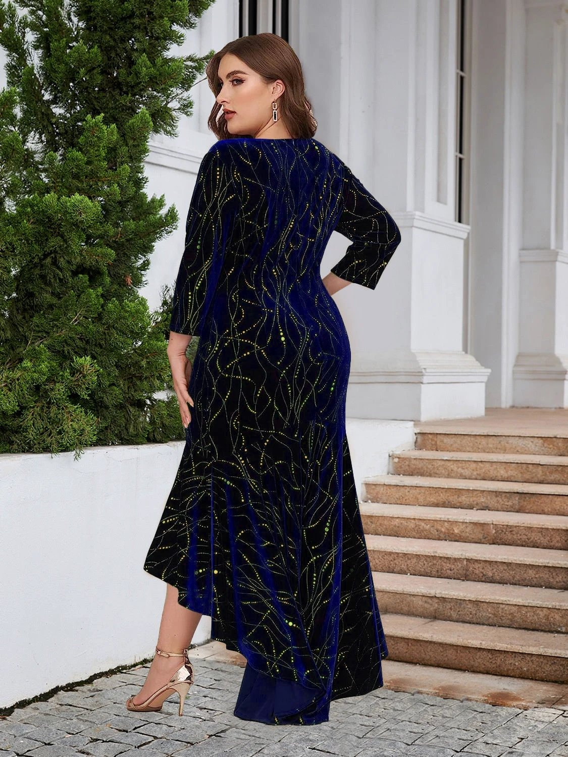 Plus Size Ruffle Hem High-Low Dress by Lady Ros