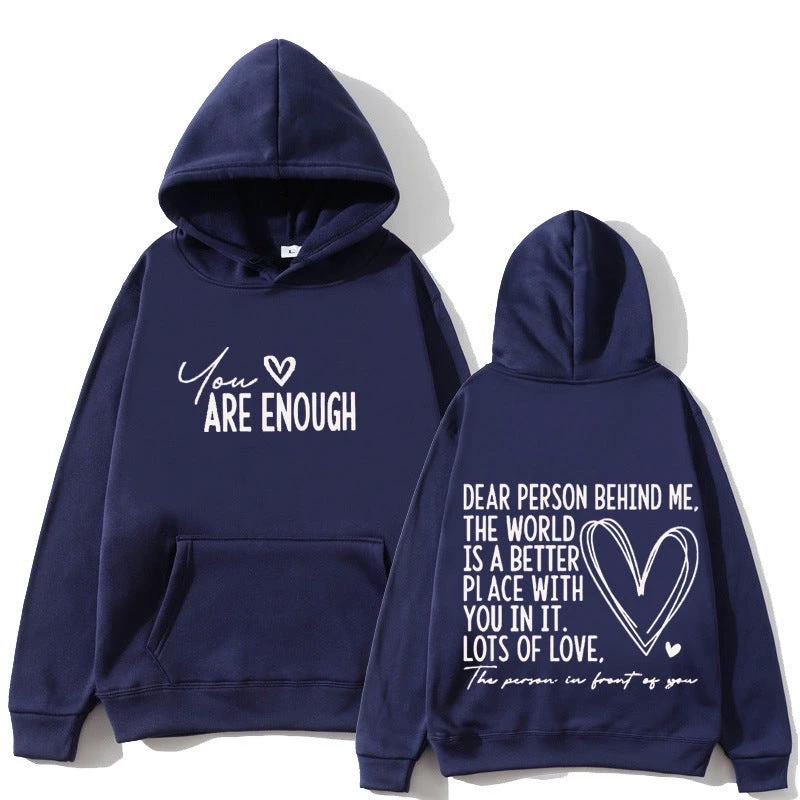 Men's "You Are Enough" Hoodies by GJG Denim