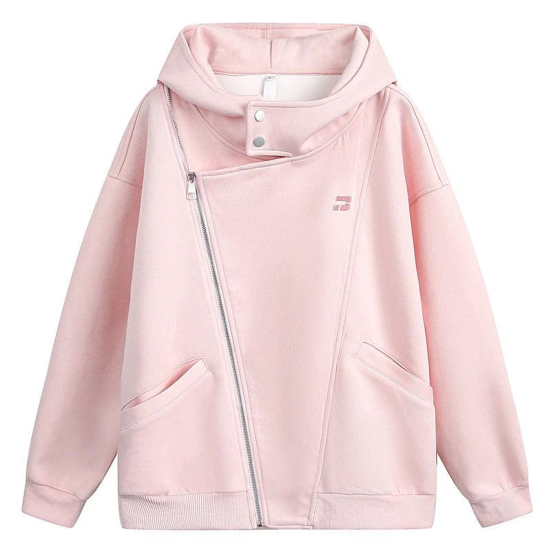 Men's Irregular Zipper Hooded Sweater by GJG Denim