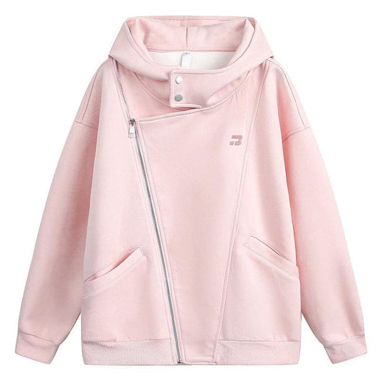Men's Irregular Zipper Hooded Sweater by GJG Denim