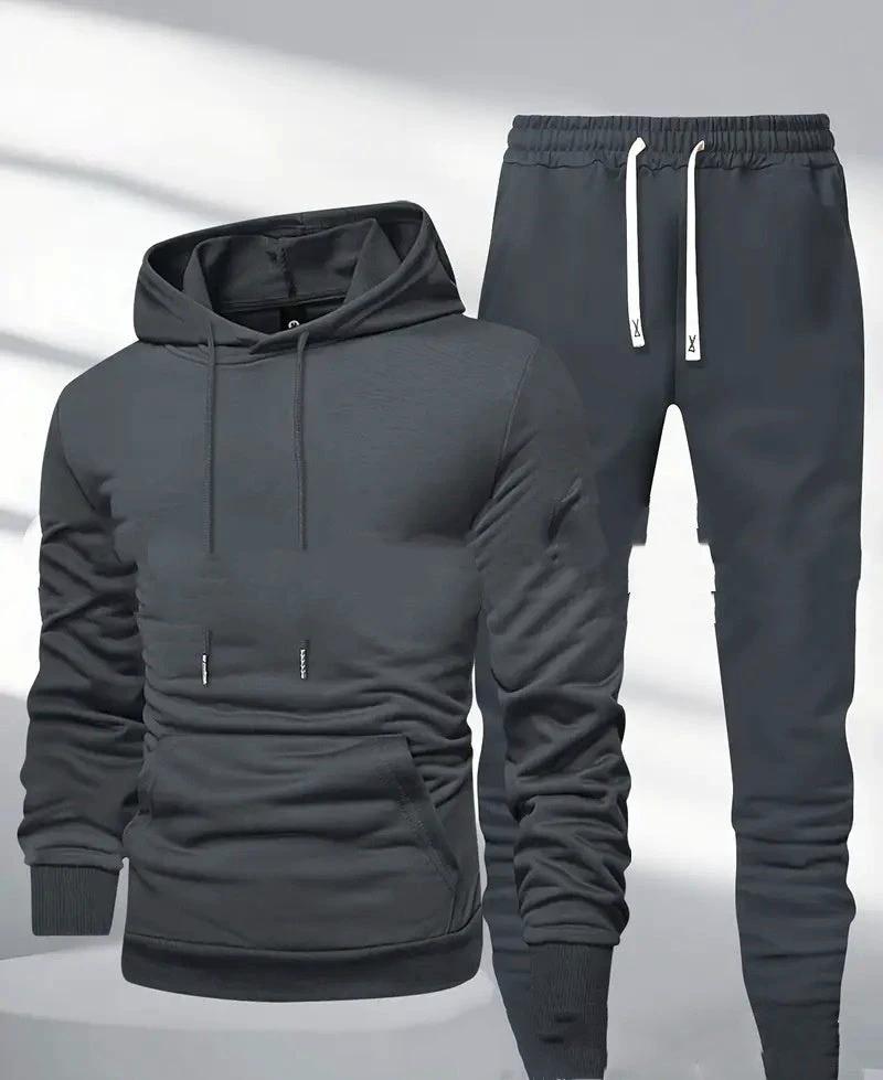 Men's Hooded Sweatshirt And Sweatpants Sports Suit by GJG Denim