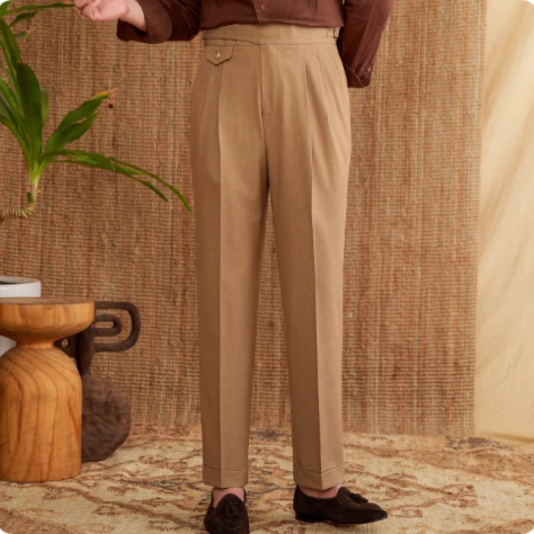 Men's Commuting Italian Style Business Wrinkle Resistant Casual Pants by GJG Denim