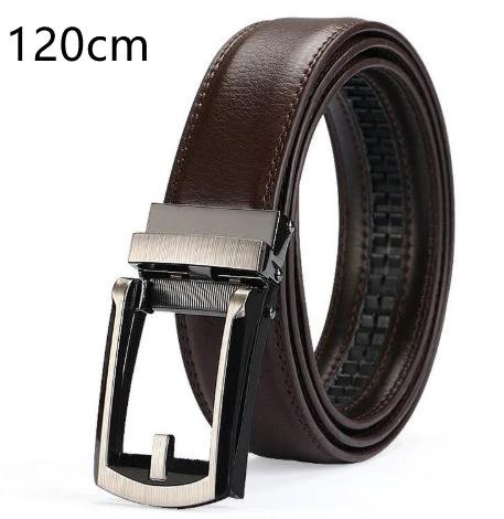 Men's Automatic Buckle Two-layer Cowhide Leather Belt by GJG Denim