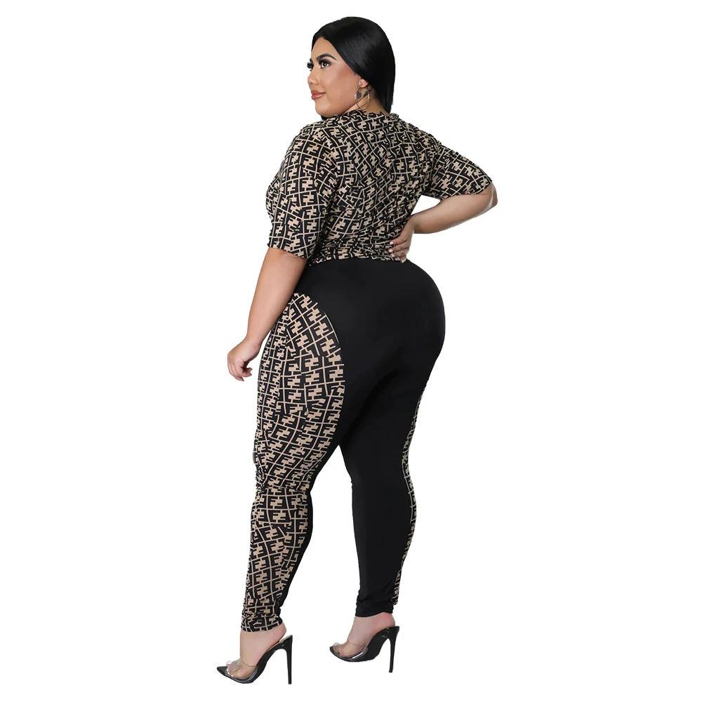 Digital-print Solid-color Patchwork Chic Casual Women's Suit by GJG Denim