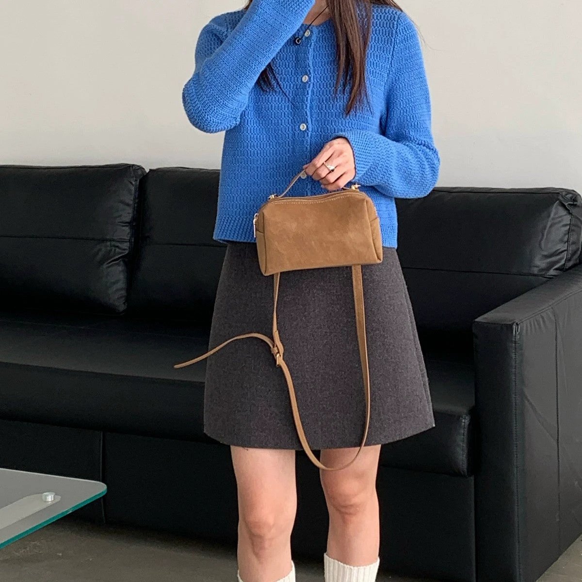 Retro Small Square Bag Shoulder Crossbody Bag by GJG Denim