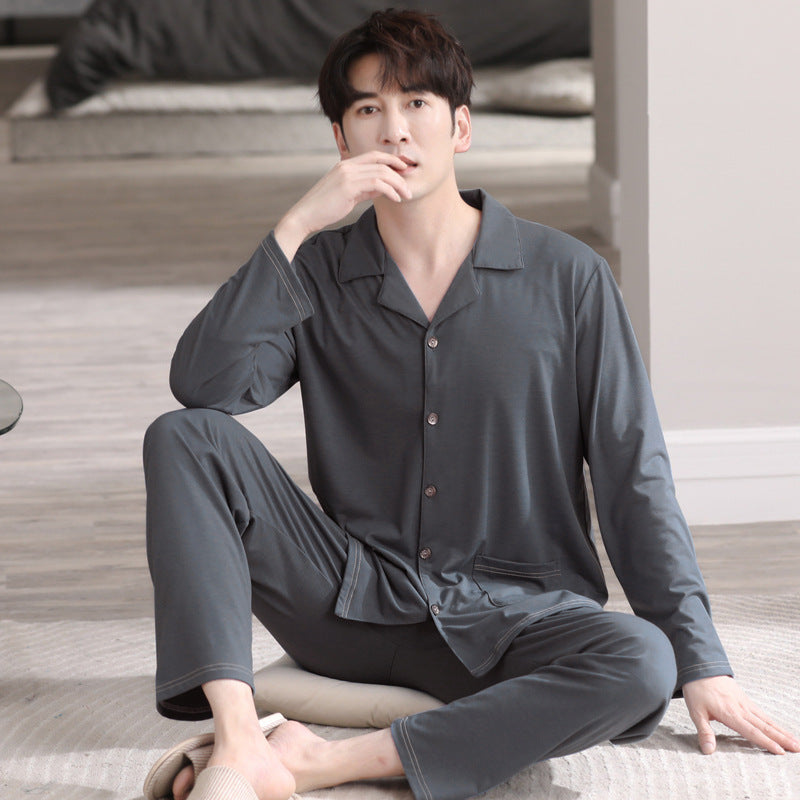 Men's Long Sleeve Casual Pajamas by GJG Denim