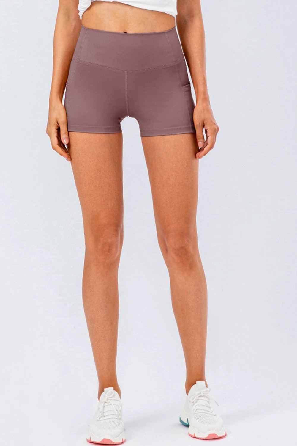 Slim Fit Wide Waistband Sports Shorts by Lady Ros