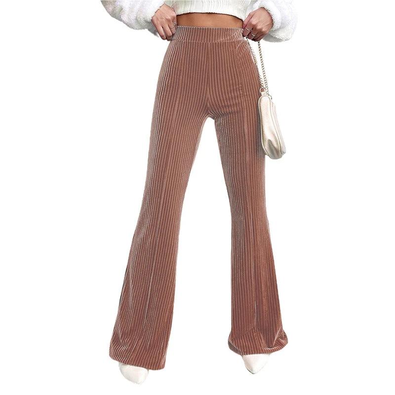 Corduroy Wide-leg Casual Pants Women by GJG Denim