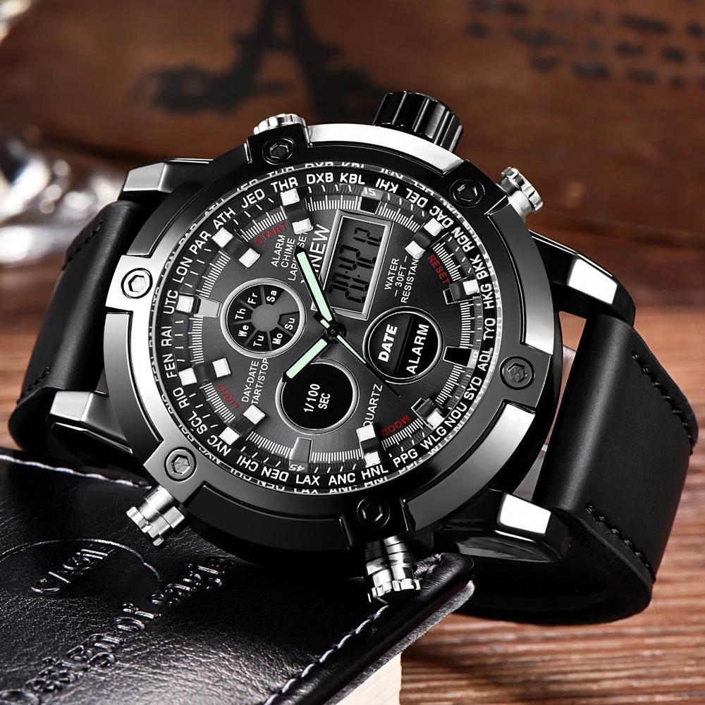 Men's Fashion Belt Multi-functional Watch by GJG Denim