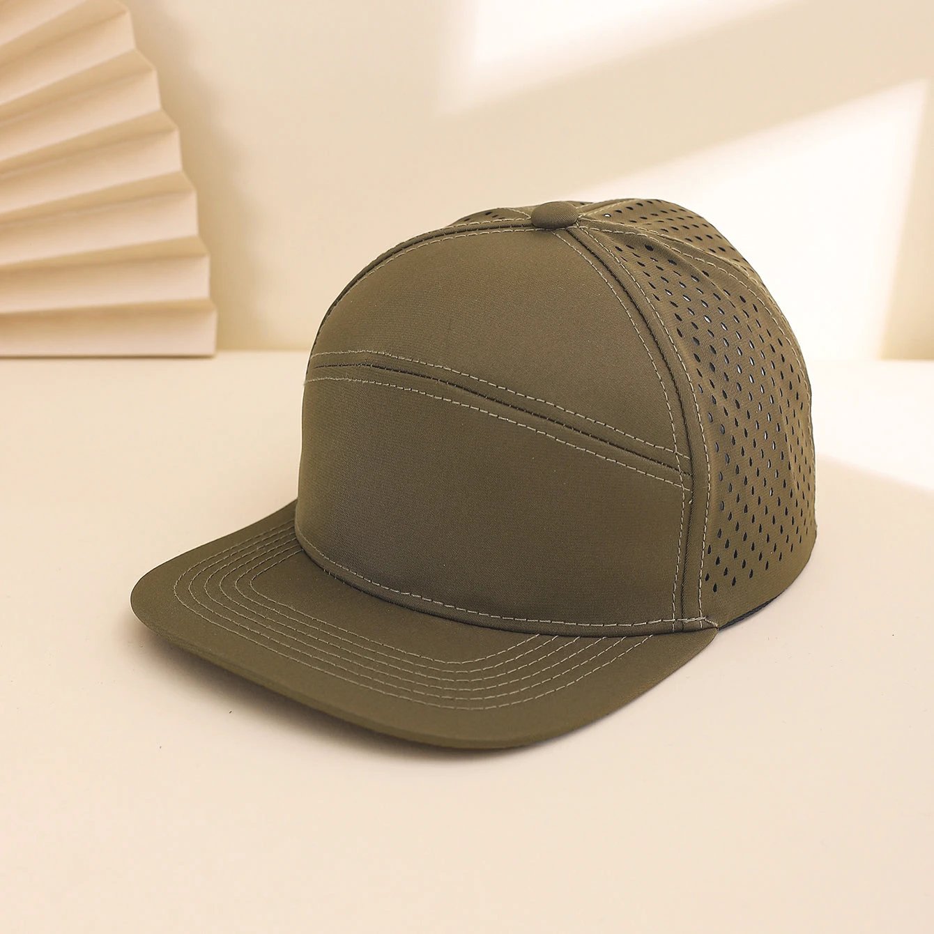 Men's Solid-color, Patchwork Mesh Baseball Cap by GJG Denim