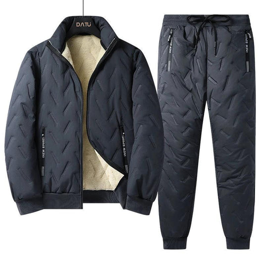 Men's Winter Cotton-padded Coat With Fleece Lining Suit by GJG Denim