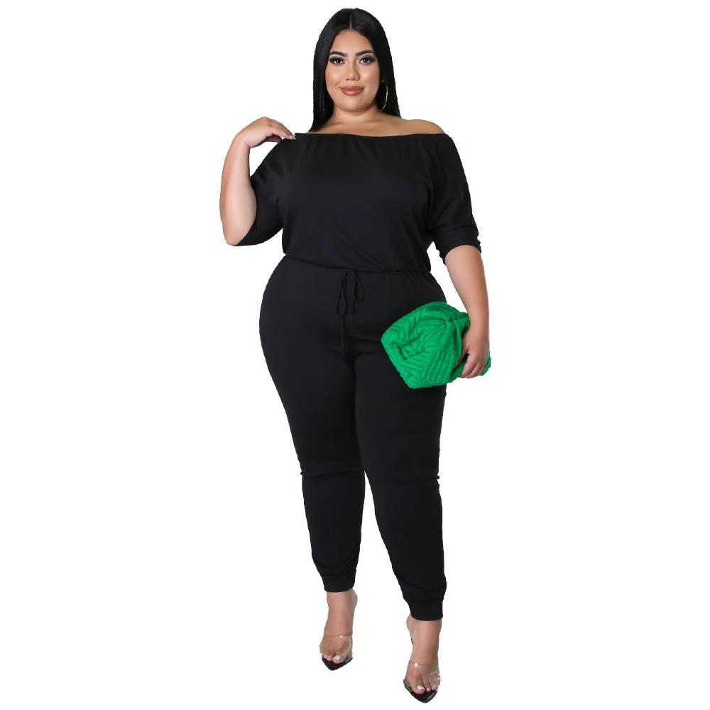 Women's Solid-Colored Sports Jumpsuit With Drawstring, High Waist, And Slimming Design by GJG Denim