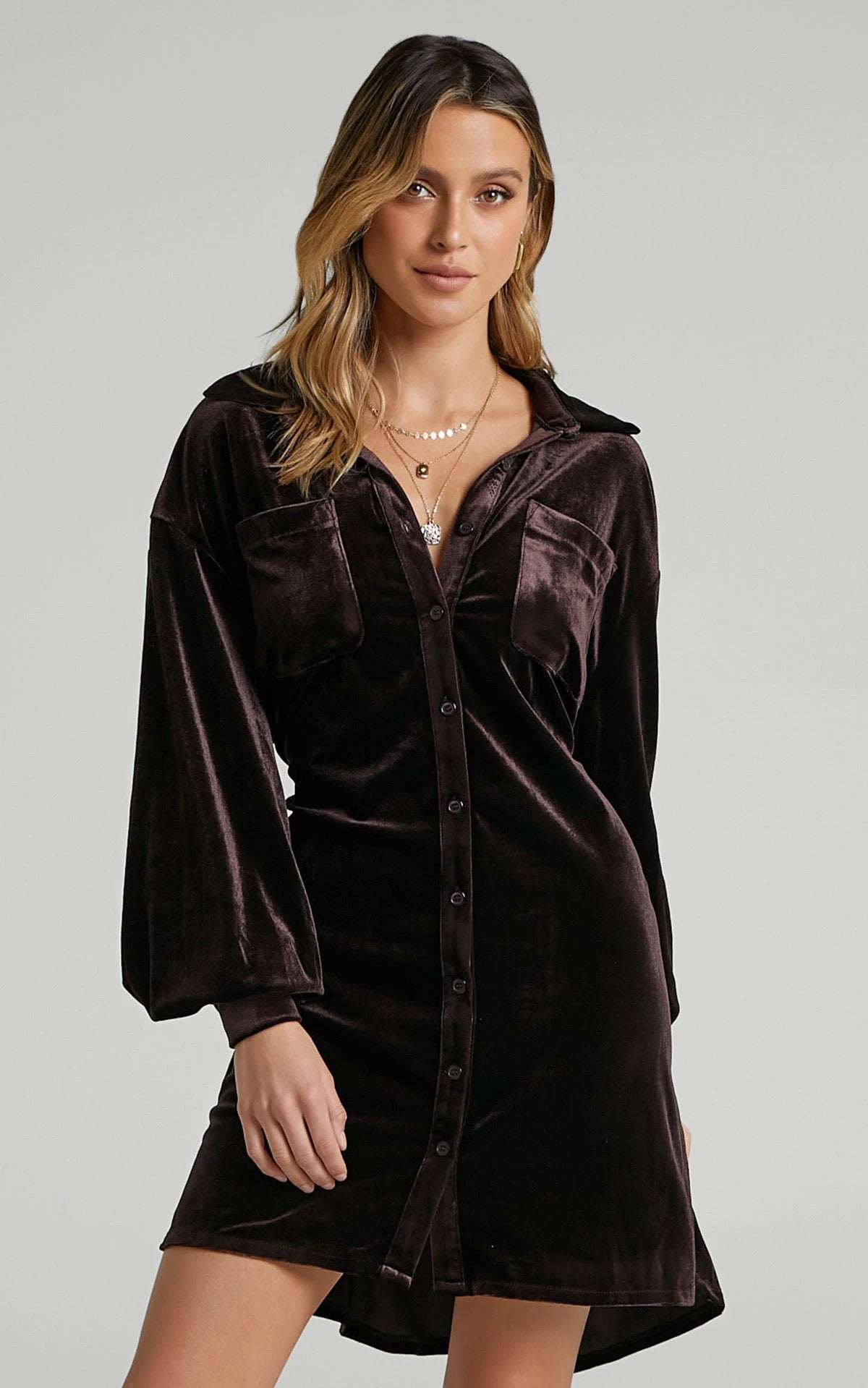 New Long Shirt Hot Sale Women's Velvet Dress by GJG Denim