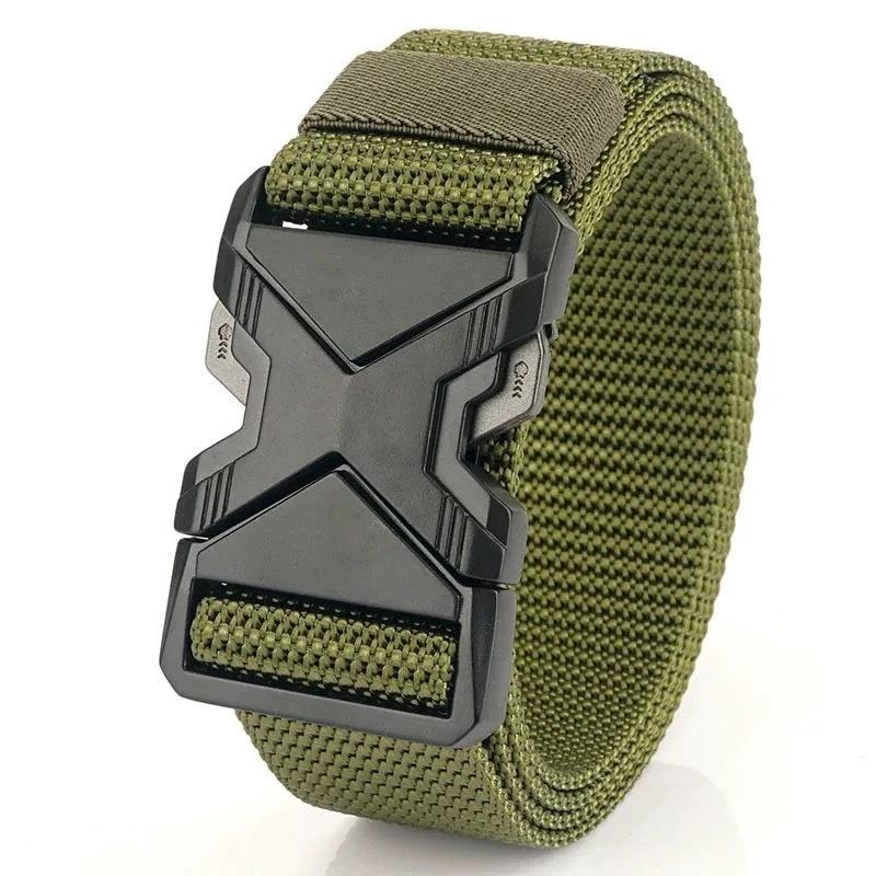 Men's Toothless Automatic Woven Buckle Belt by GJG Denim