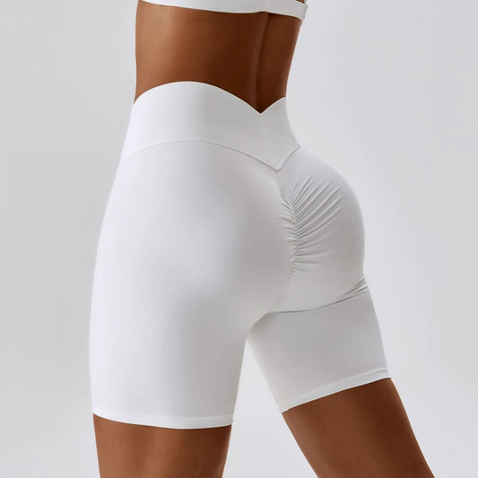 Zechuang European And American Nude Feel Tight Yoga Shorts Women by GJG Denim