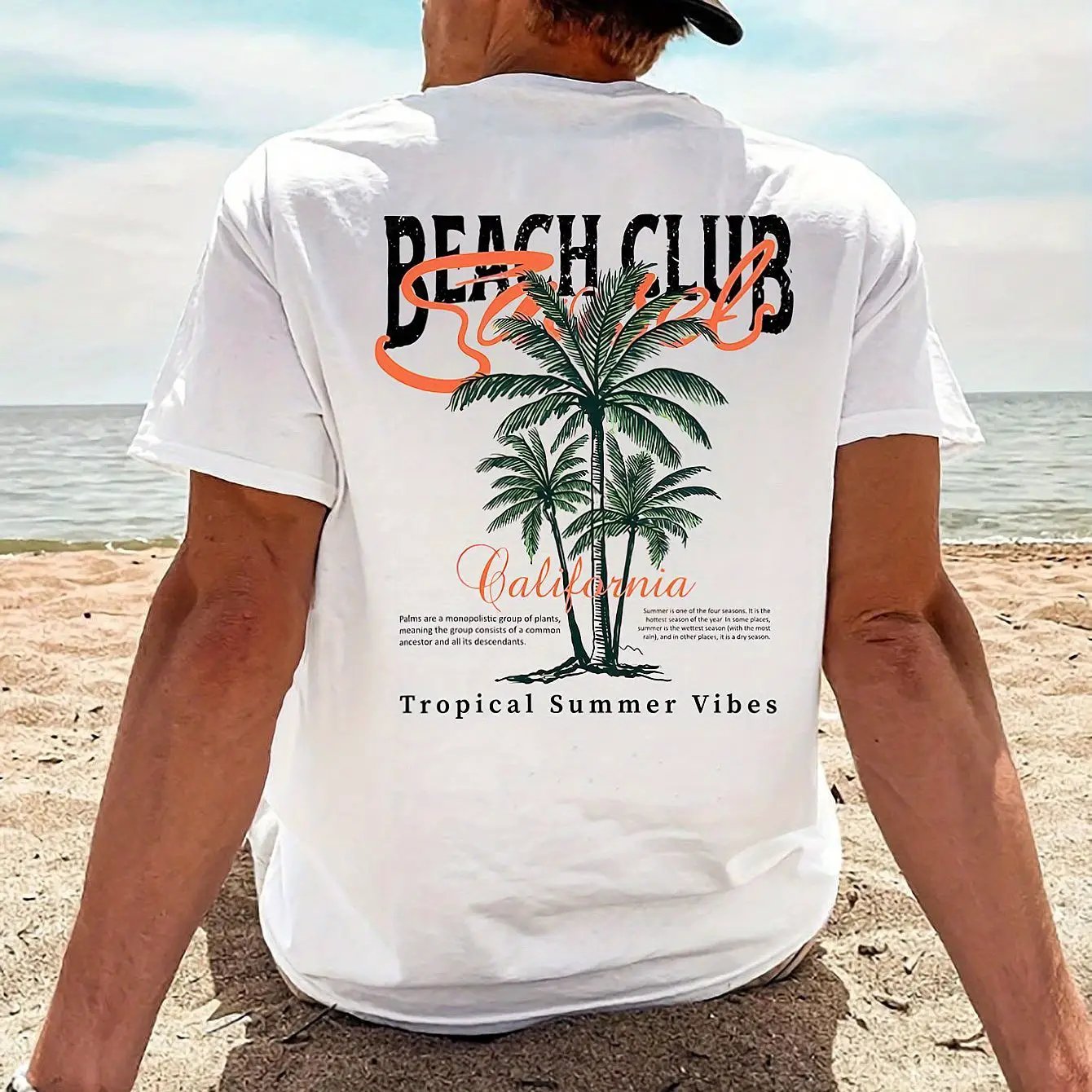 Beach Club Pattern Printed Men's T-shirt by GJG Denim