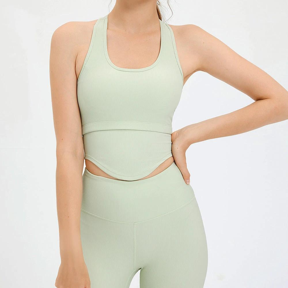 U-shaped Breathable Exercise Tank Top by GJG Denim