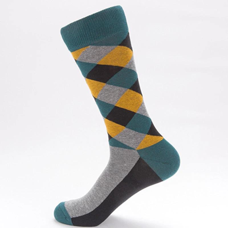 Men's Color Diamond Lattice Socks by GJG Denim