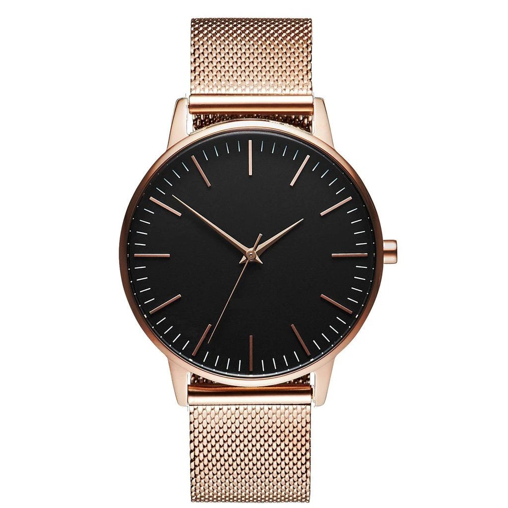 Casual Ultra-thin Fashion Quartz Watch With A Metal Mesh Band For Men by GJG Denim