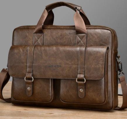 Men's Business Large-Capacity Shoulder Crossbody Briefcase by GJG Denim