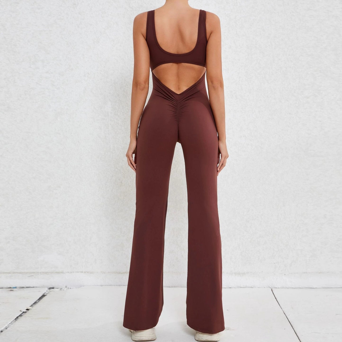 Hollow-out Beauty Back Sports Workout Clothes Jumpsuit by GJG Denim
