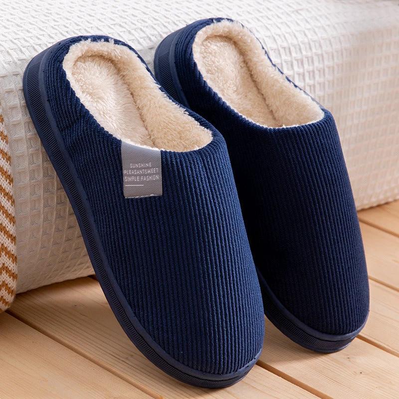 Men's Vertical Strips Indoor Slippers by GJG Denim