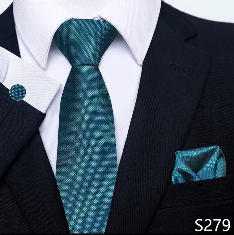 Men's Creative All-match Business Formal Wear Tie Scarf Cufflink Set by GJG Denim