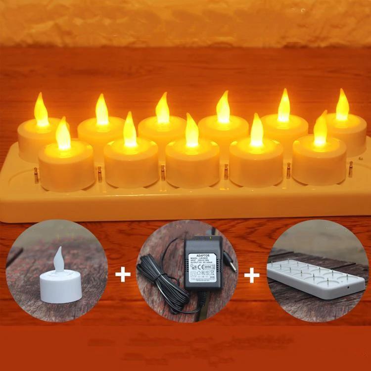 12 LED Rechargeable Electronic Candles by GJG Denim