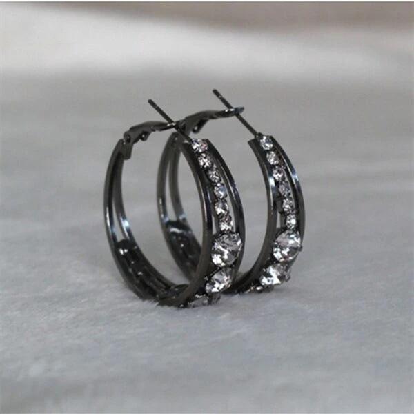 European And American Air Drill Mosaic Women's Earrings by GJG Denim