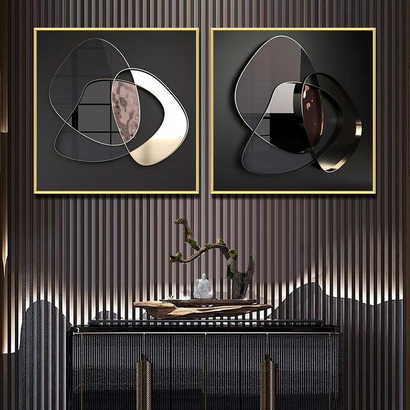 Modern Abstract 3D Metal Wall Art Canvas Painting by GJG Denim