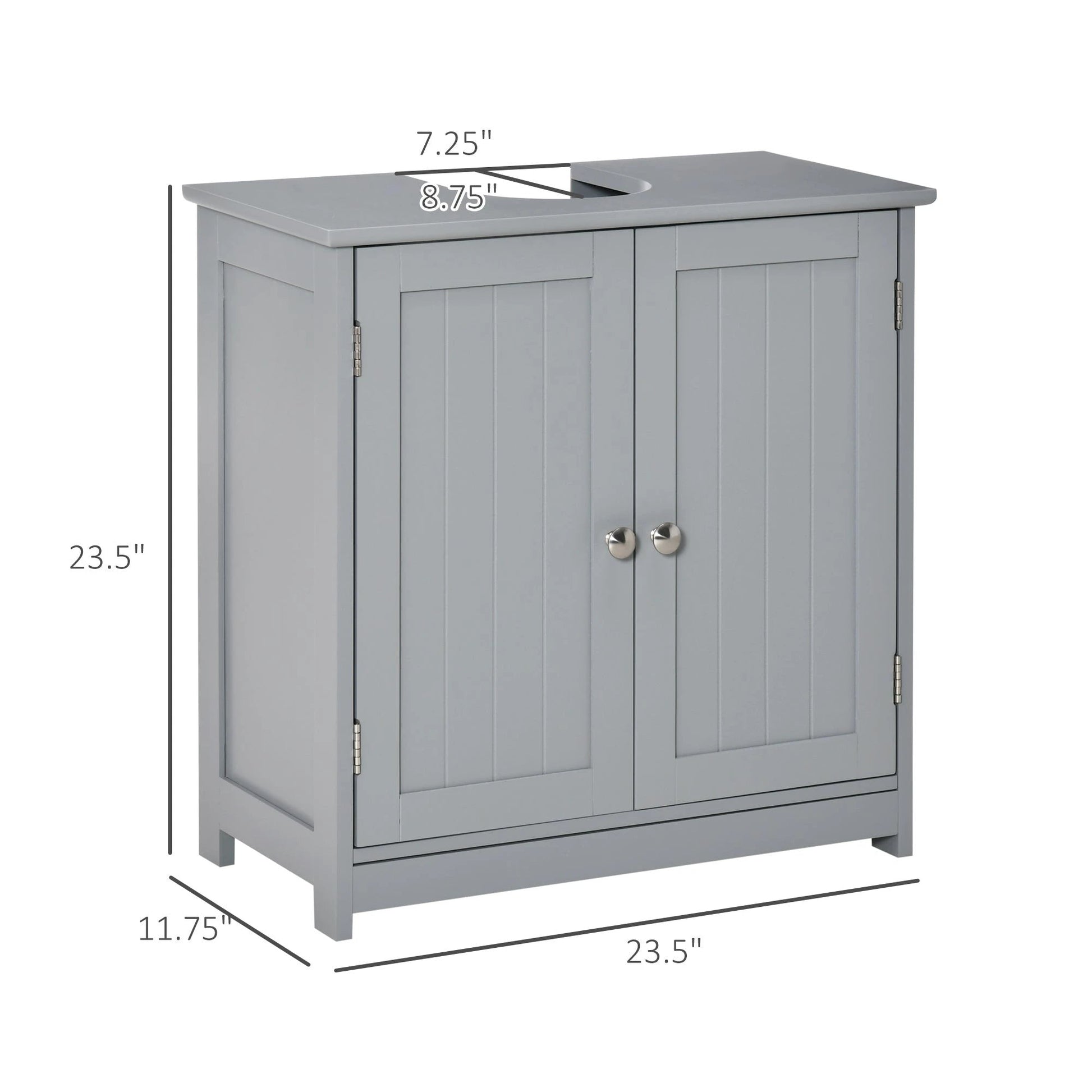 Bathroom Vanities, Bathroom Sink Cabinets with U-Shape Cut-Out and Adjustable Internal Shelf, Gray by GJG Denim