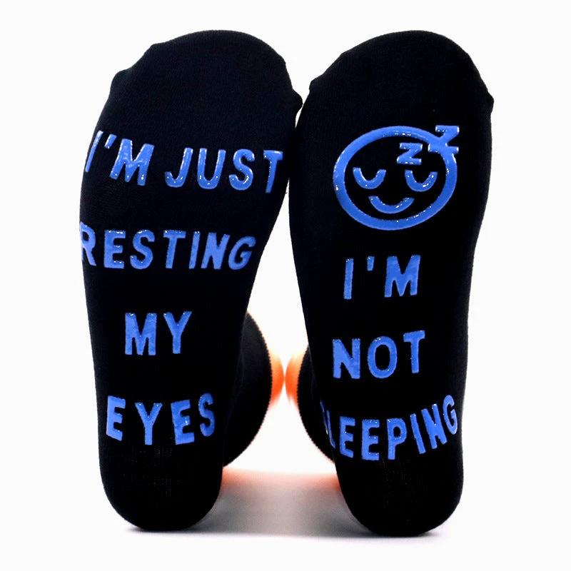 Men's Creative Foot Letter Non-slip Socks by GJG Denim