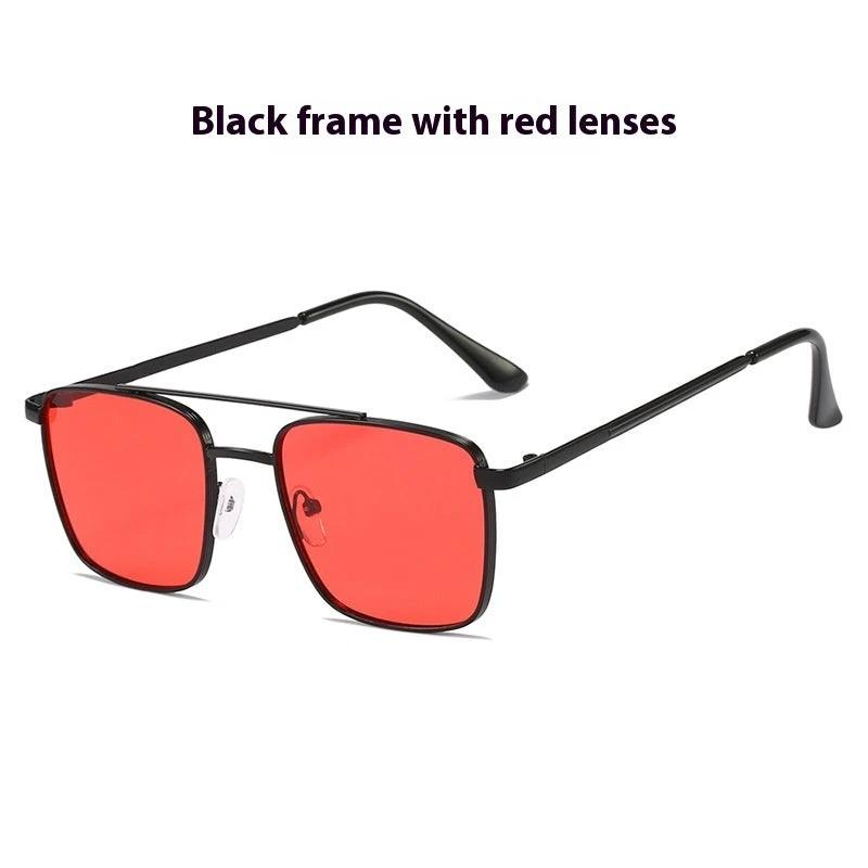 Men's Square Metal UV-proof Sunglasses by GJG Denim