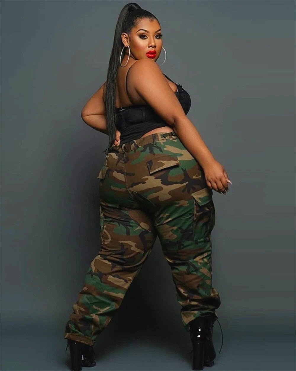 Street Leisure cargo camouflage Plus Size Pants by GJG Denim